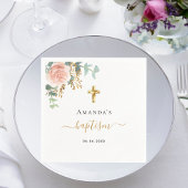 Taufe Eukalyptus rosa Blumenmädchen Rose Gold Serviette