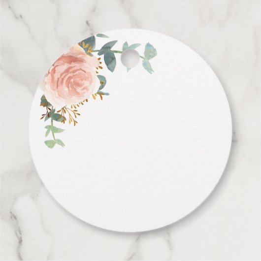 Taufe Eukalyptus rot Rosa Blütenblüte vielen Dank Geschenkanhänger (Rückseite)