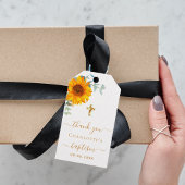 Taufe eukalyptus rustikale Sonnenblume vielen Dank Geschenkanhänger