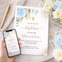 Taufe Eukalyptusgrün Blau Goldblütenjunge