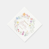Taufe farbenfrohe Wildblumen Kranz Serviette (Ecke)