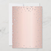 Taufe florale Rose goldfarbenes Mädchen elegant Einladung (Rückseite)