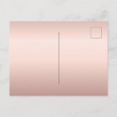 Taufe florale Rose goldfarbenes Mädchen elegant Einladungspostkarte (Rückseite)