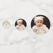 Taufe Foliage Marmor Imitats Gold Foil Green Blätt Konfetti (Vorderseiten)