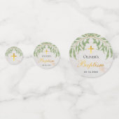 Taufe Foliage Marmor Imitats Gold Foil Green Blätt Konfetti (Rückseiten)