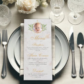 Taufe Foto Botanisches Goldmarmor Blätter Foliage Menükarte