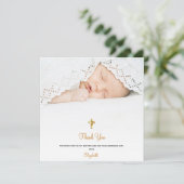 Taufe Foto Cross-minimalistisch danke (Stehend Vorderseite)