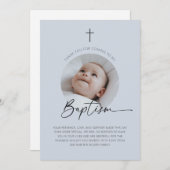 Taufe Foto Danke Dusky Blue (Vorne/Hinten)