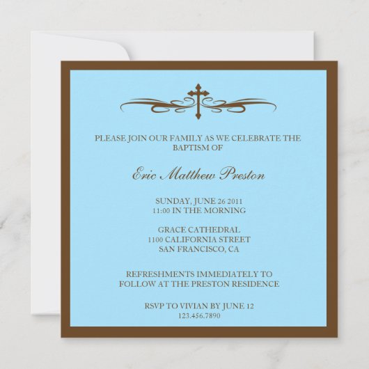 Taufe Foto Einladen mit Bibelverse Einladung (Rückseite)