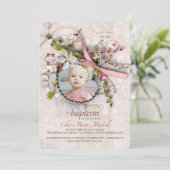 Taufe Foto Einladung für Mädchen (Stehend Vorderseite)