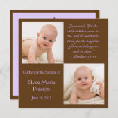 Taufe Foto Einladung mit Bibelverse (Vorne/Hinten)