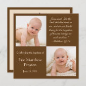 Taufe Foto Einladung mit Bibelverse (Vorne/Hinten)