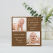 Taufe Foto Einladung mit Bibelverse (Stehend Vorderseite)