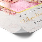 Taufe Foto Imitate Gold Arch Rosa Orchideen Willko Poster (Ecke)