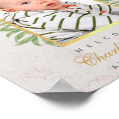 Taufe Foto Imitate Goldener Bogen Grün Willkommen Poster (Ecke)