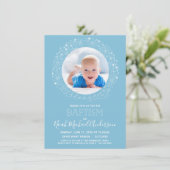 Taufe Foto Invite, Gesegnete religiöse Sammlung Einladung (Stehend Vorderseite)