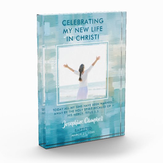 Taufe Foto Keepake Geschenk Christlich Moderne Bla (Links)
