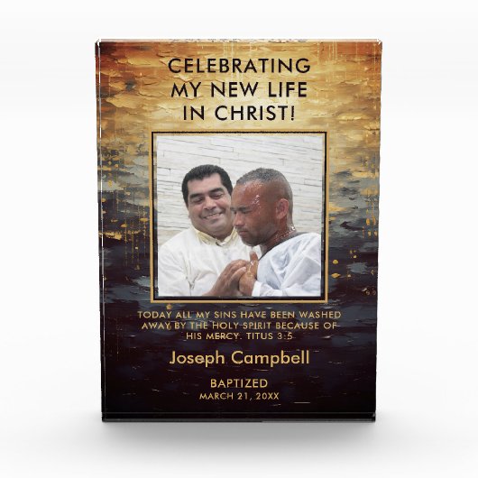 Taufe Foto Keepake Geschenk Christlicher moderner (Vorderseite)
