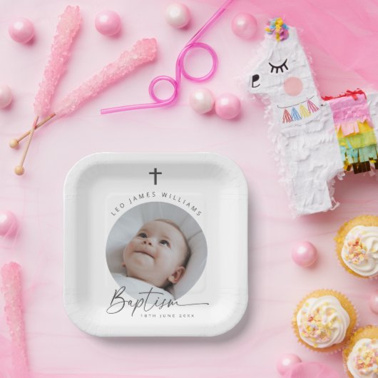 Taufe Foto Pappteller (Party)