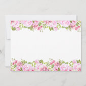 Taufe Foto Pink Rose Floral Dankeskarte (Rückseite)