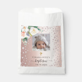 Taufe Foto Rose Goldflorale Geschenktütchen