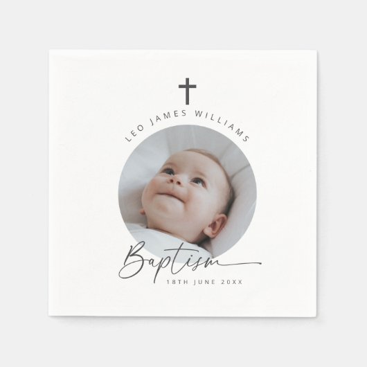 Taufe Foto Serviette (Vorderseite)