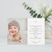 Taufe Foto Vielen Dank Navy Blue Card Einladung (Stehend Vorderseite)