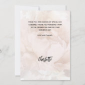 Taufe Foto weiß Blütenkarte danke Ihnen Karte (Rückseite)