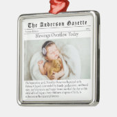 Taufe Foto Zeitung Keepake Ornament Aus Metall (Links)