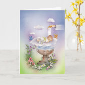 Taufe für Baby Karte (Gelbe Blume)