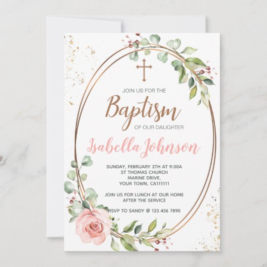 Taufe für ein Mädchen Einladung (Vorderseite)