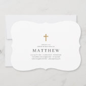 Taufe für ihn | Einfaches und modernes Gold Cross Einladung (Vorderseite)