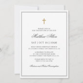 Taufe für ihn | Elegantes Classic Cross Einladung (Vorderseite)