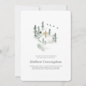 Taufe für ihn | Modernes elegantes botanisches Fot Einladung (Vorderseite)