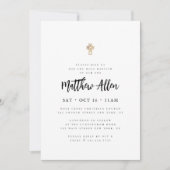 Taufe für ihn Modernes Minimalistisches Kreuz Einladung (Vorderseite)