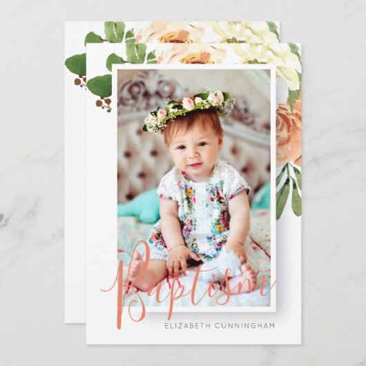 Taufe für ihr farbenprächtiges Foto Save The Date (Vorne/Hinten)