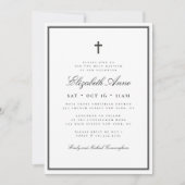 Taufe für ihr klassisches Elegankreuz Einladung (Vorderseite)