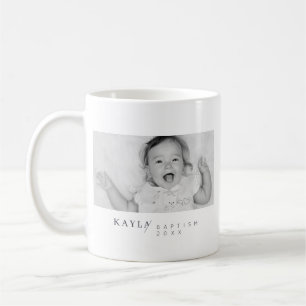 Taufe für ihr modernes Minimalistisches Foto Kaffeetasse