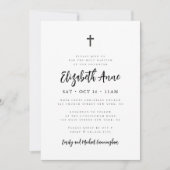 Taufe für ihr modernes Minimalistisches Kreuz Einladung (Vorderseite)