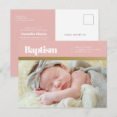 Taufe für ihr modernes und einfaches Foto Postkarte (Vorne/Hinten)