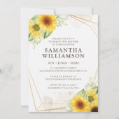 Taufe für ihre Sonnenblume Blumengeometrie Einladung (Vorderseite)