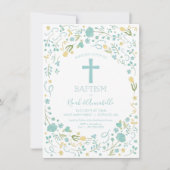 Taufe für Junge und/oder Mädchen mit Kreuz Einladung (Vorderseite)