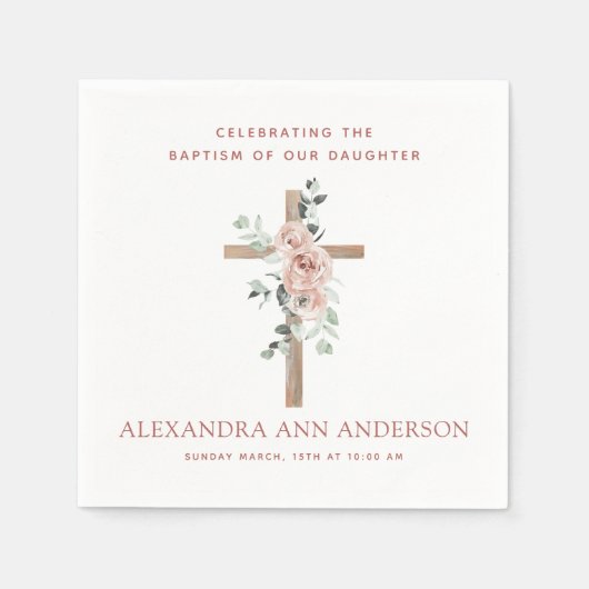 Taufe für Mädchen Christlich Serviette (Vorderseite)