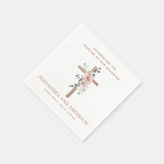 Taufe für Mädchen Christlich Serviette (Ecke)
