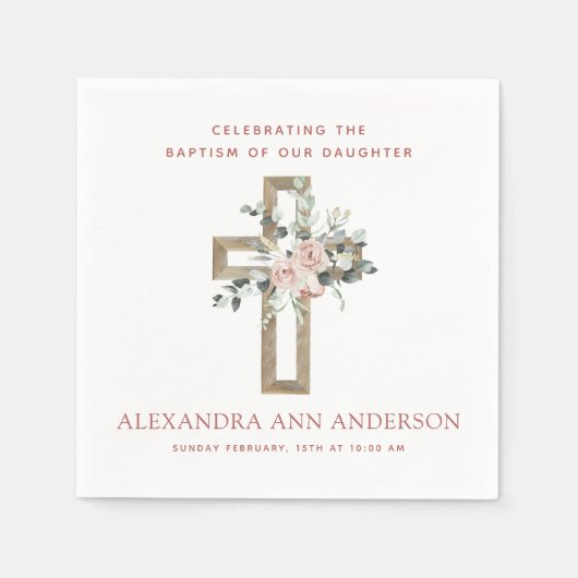 Taufe für Mädchen Christlich Serviette (Vorderseite)