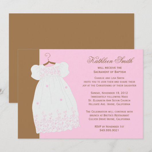 Taufe für Mädchen Einladung (Vorne/Hinten)