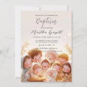 Taufe für Mädchen und Familie Einladung (Vorderseite)