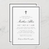 Taufe für sein klassisches Elegankreuz Einladung (Vorne/Hinten)