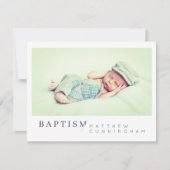 Taufe für sein modernes Minimalistisches Foto Dankeskarte (Vorderseite)