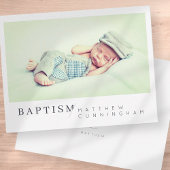 Taufe für sein modernes Minimalistisches Foto Dankeskarte